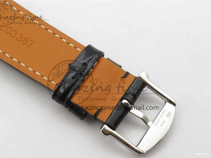 MIROTIME 0501 Portofino 37mm SS V7F 1:1 Best Edition Gray Dial on Black Leather Strap A Practical 7094